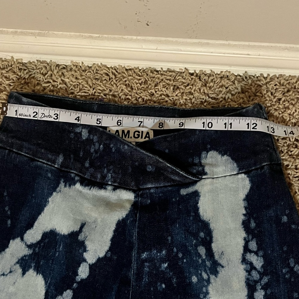 I.AM.GIA Dark Blue Tie-Dye Bell bottom Flare Jeans - Picture 7 of 11